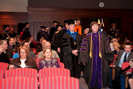 Faculty procession led by Professor Kristine Mullendore, ECS/UAS Chair